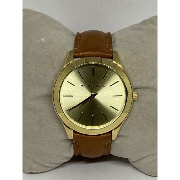 Michael Kors Slim Runway MK2465 Women's Brown Leather Analog Dial Watch VK740 - Picture 3 of 12